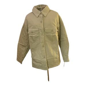 NWT bp quilted shacket chore jacket in tan grove XXS 100% cotton